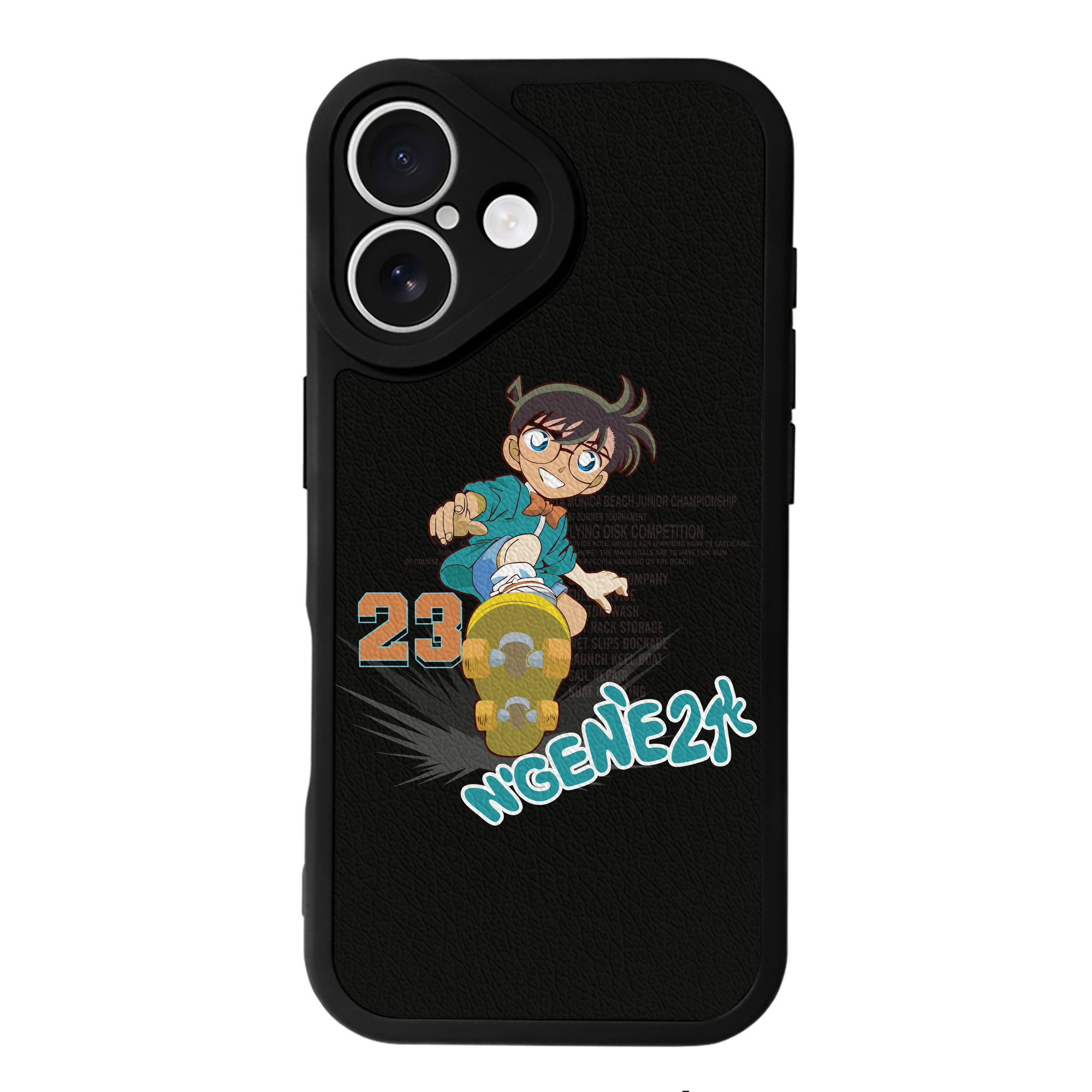 （画像用） 名探偵コナン 江戸川 コナン Detective Conan Conan Edogawa 【iPhone 16シリーズ対応】シリコンスマホケース（レザー調） 材質：シリコン